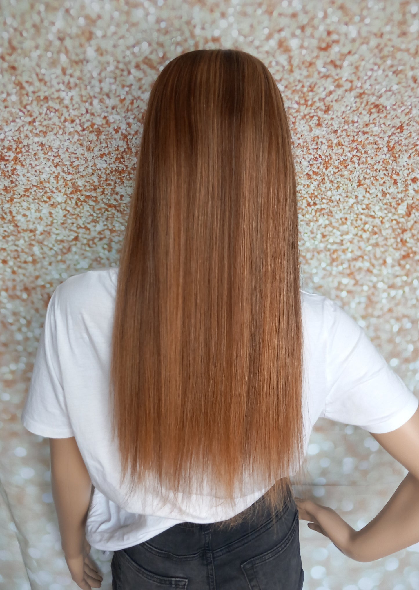 Vibe U part wig, #4/27, Dark brown, 100% human hair, flip your style in seconds, 16/18/20 inch length