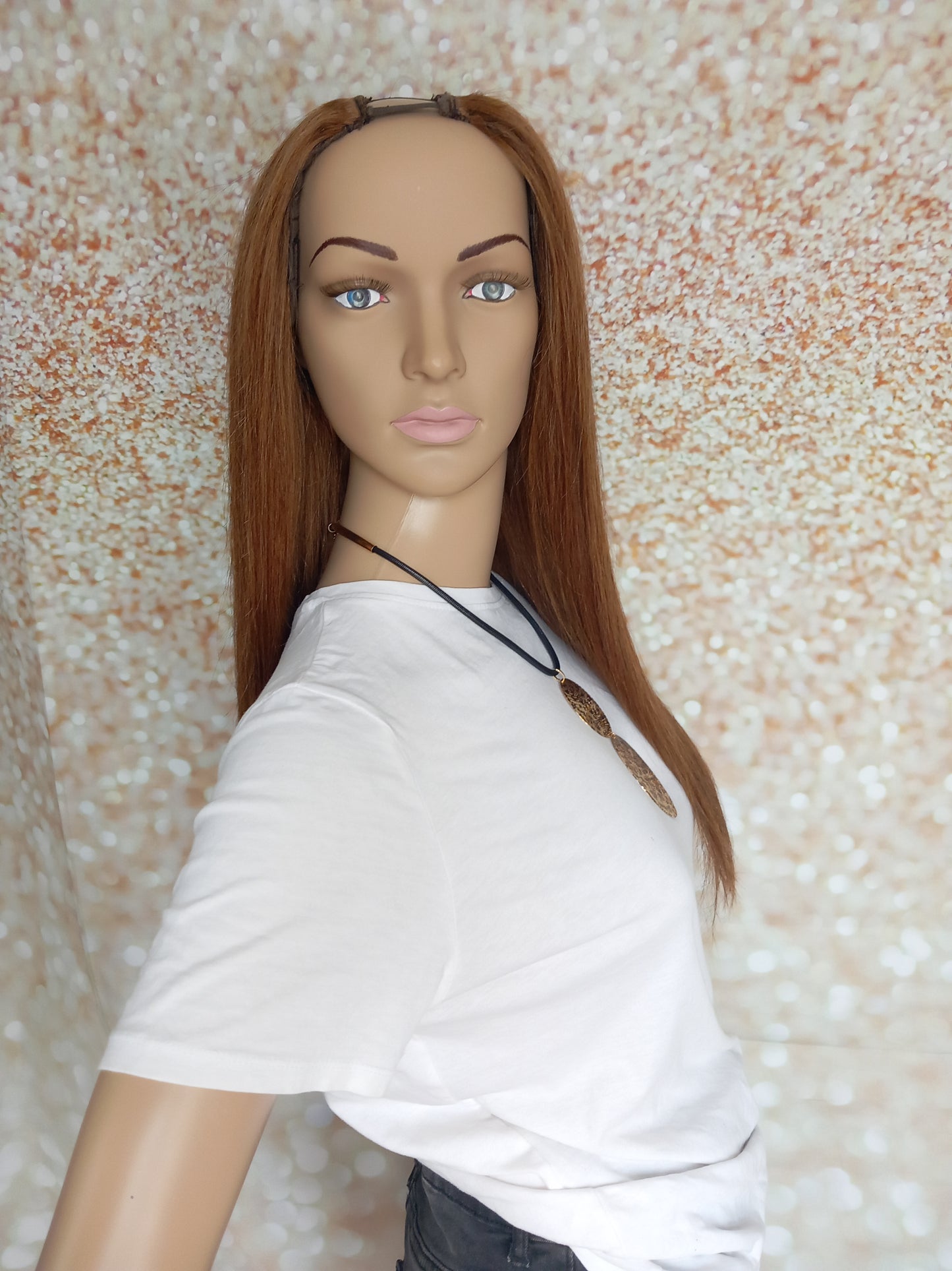 Vibe U part wig, #6, Chestnut brown, 100% human hair, flip your style in seconds, 16/18/20 inch length