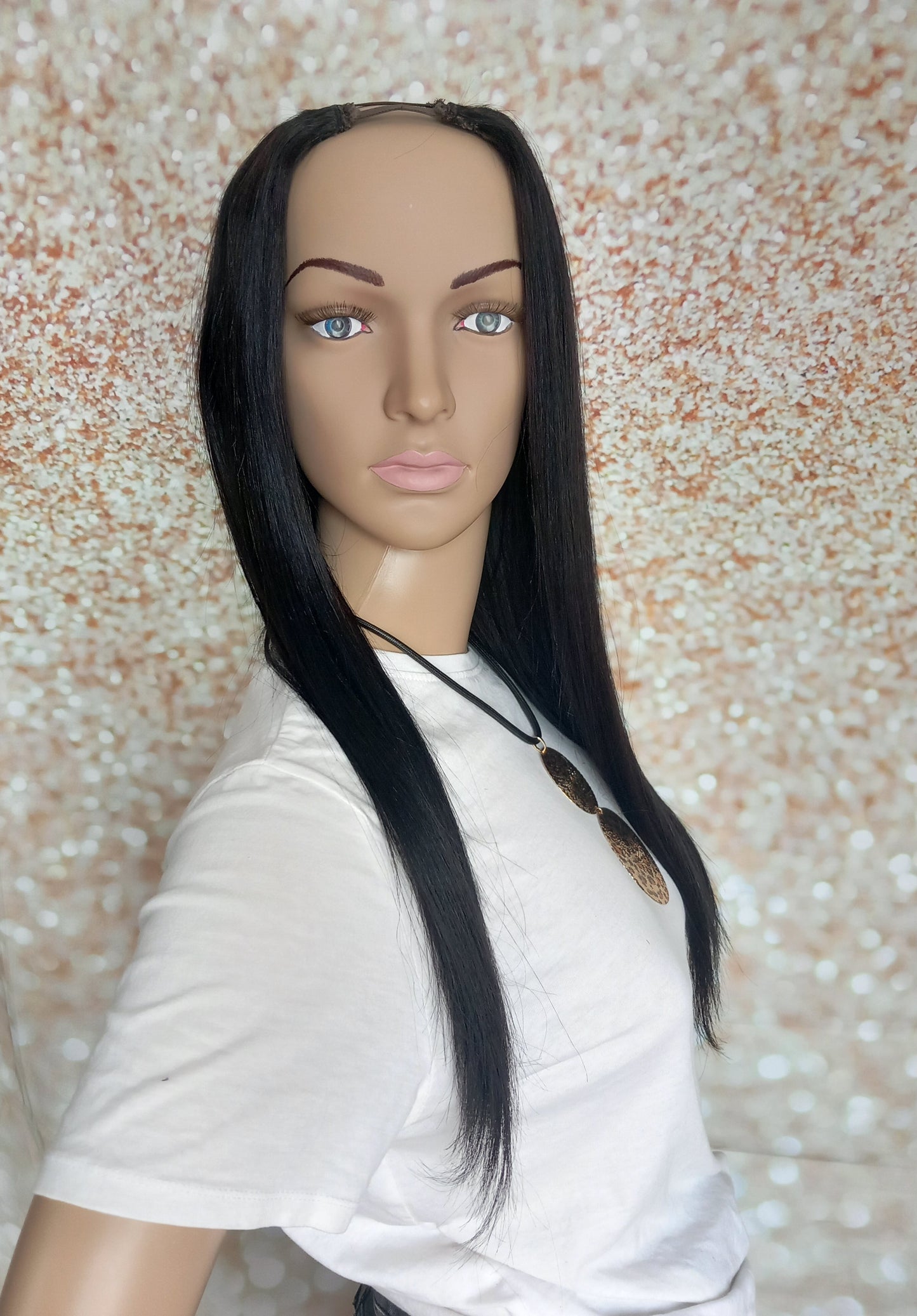 Vibe U part wig, #1, Glossy black, 100% human hair, flip your style in seconds, 16/18/20 inch length