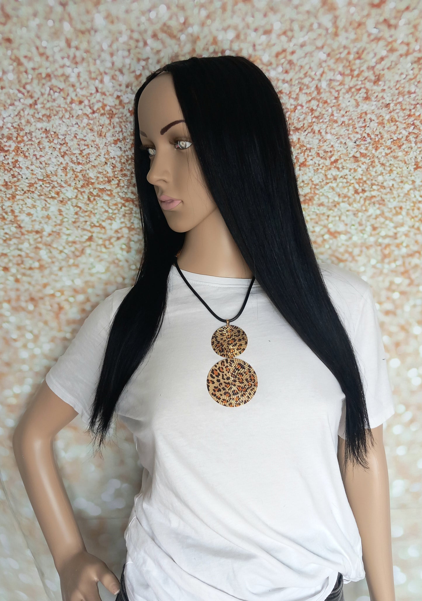 Vibe U part wig, #1, Glossy black, 100% human hair, flip your style in seconds, 16/18/20 inch length