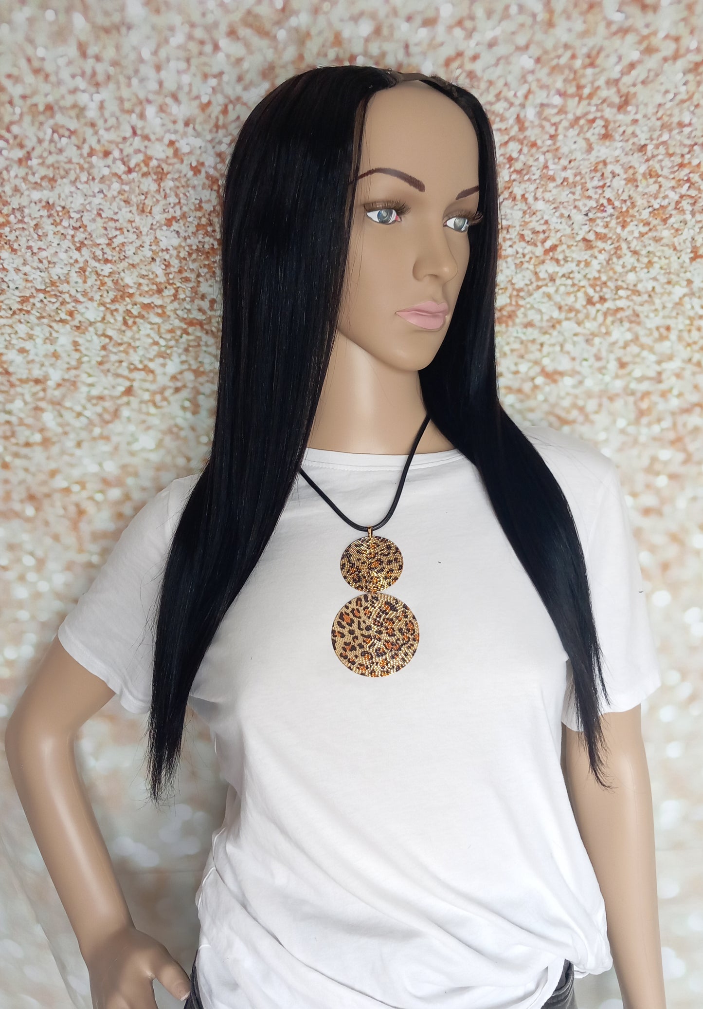 Vibe U part wig, #1, Glossy black, 100% human hair, flip your style in seconds, 16/18/20 inch length