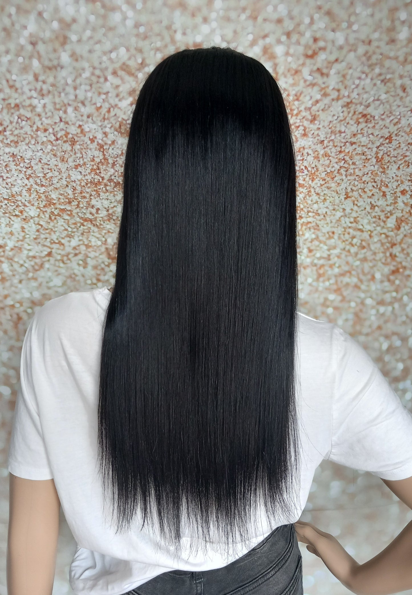 Vibe U part wig, #1, Glossy black, 100% human hair, flip your style in seconds, 16/18/20 inch length