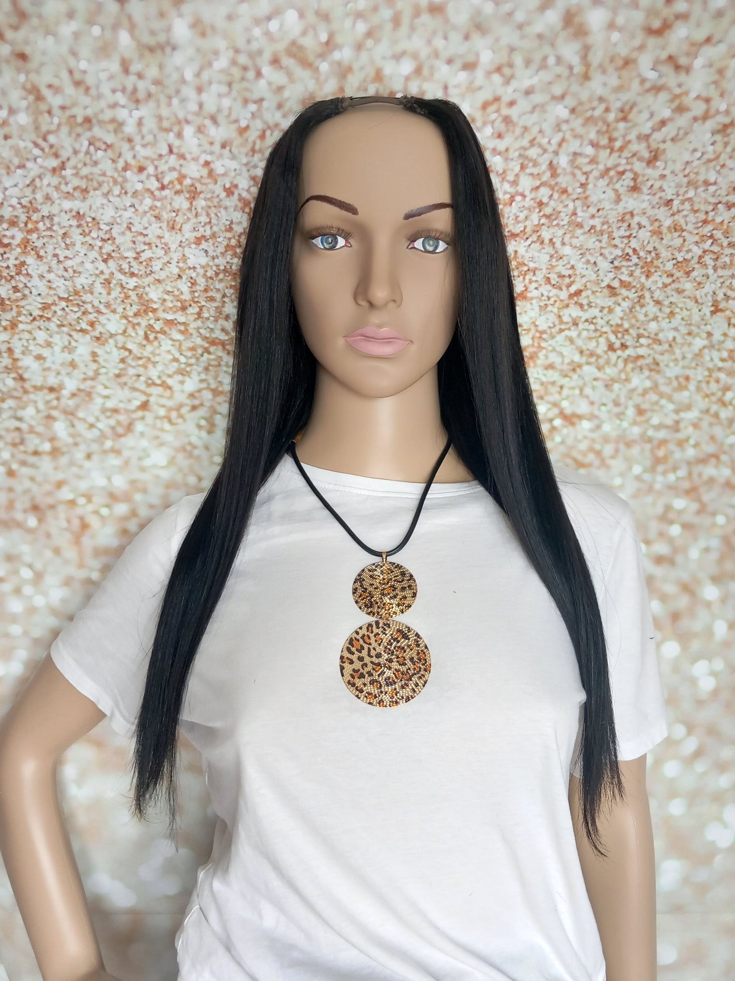 Vibe U part wig, #1, Glossy black, 100% human hair, flip your style in seconds, 16/18/20 inch length