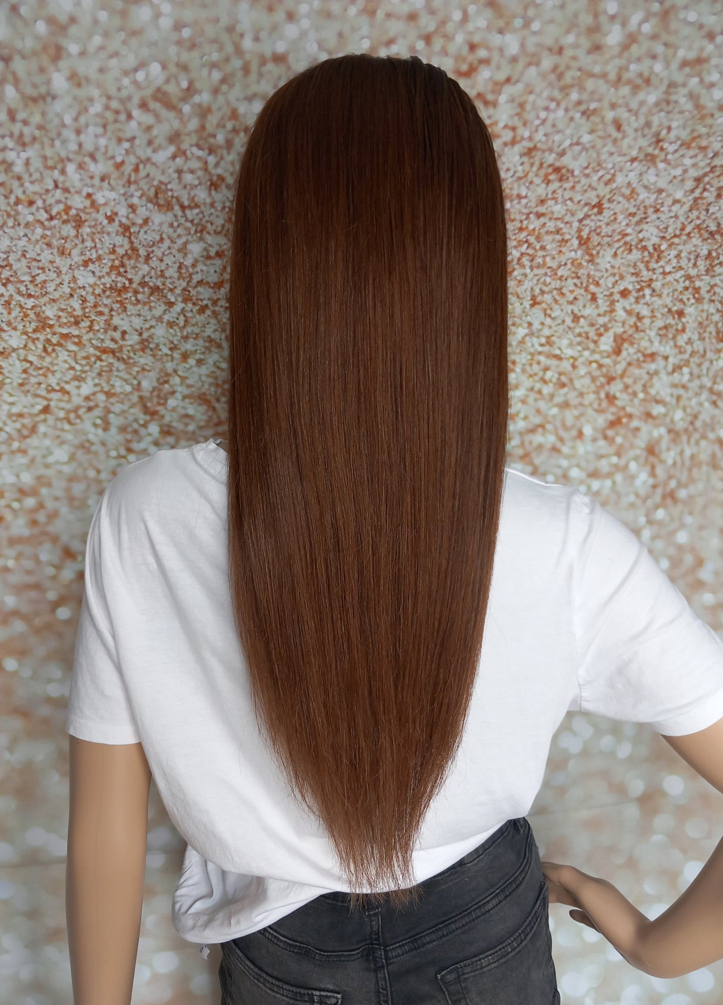 Vibe U part wig, #4, Dark brown, 100% human hair, flip your style in seconds, 16/18/20 inch length