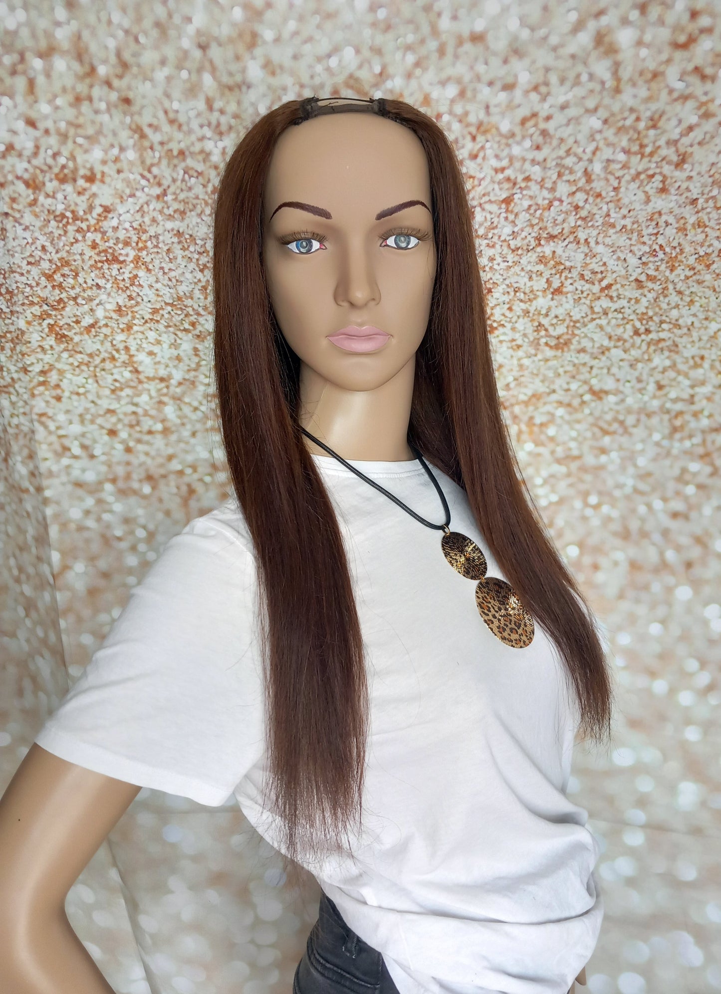 Vibe U part wig, #2, Dark brown, 100% human hair, flip your style in seconds, 16/18/20 inch length