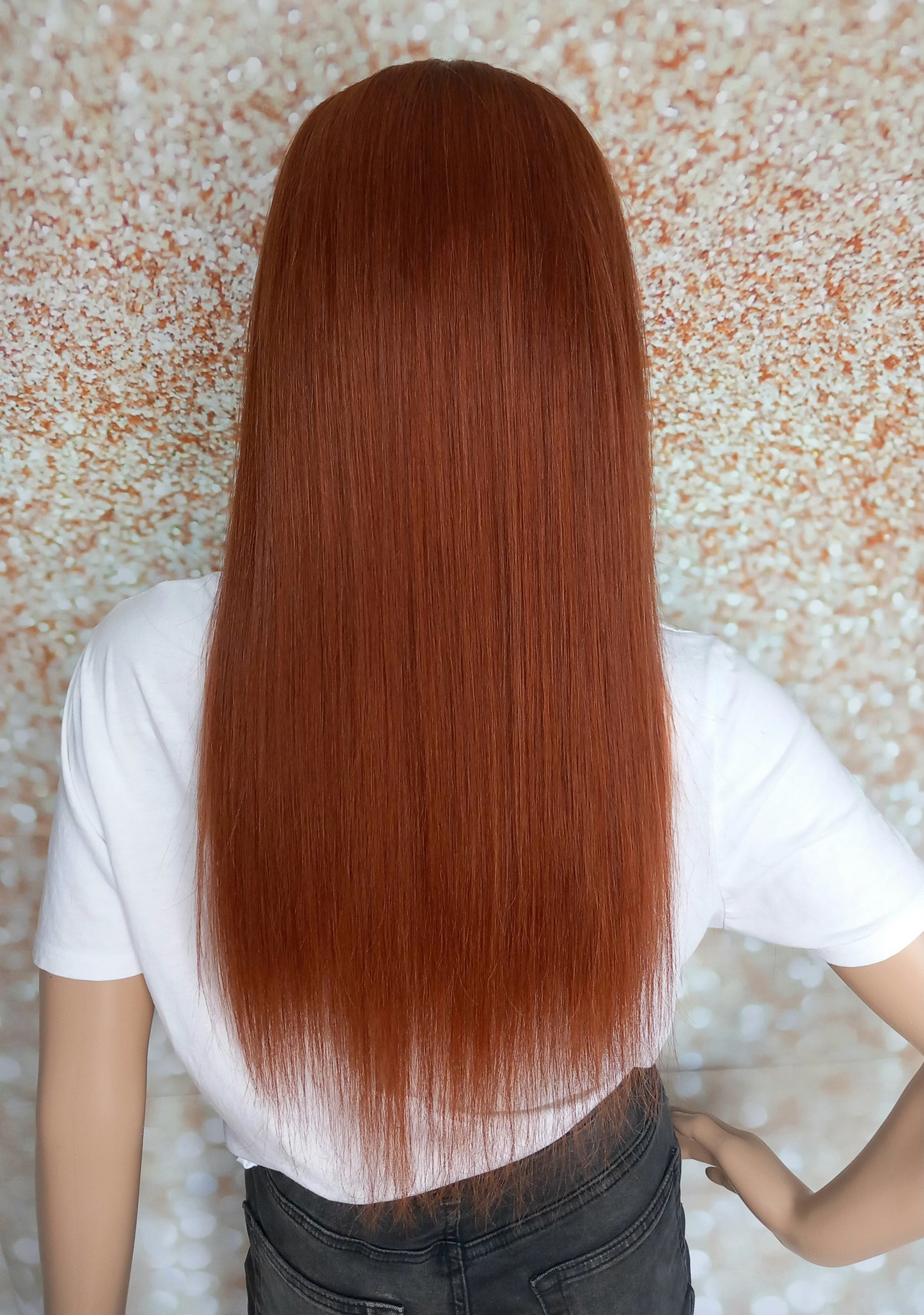 Vibe U part wig, #33 Deep Auburn, 100% human hair, flip your style in seconds, 16/18/20 inch length