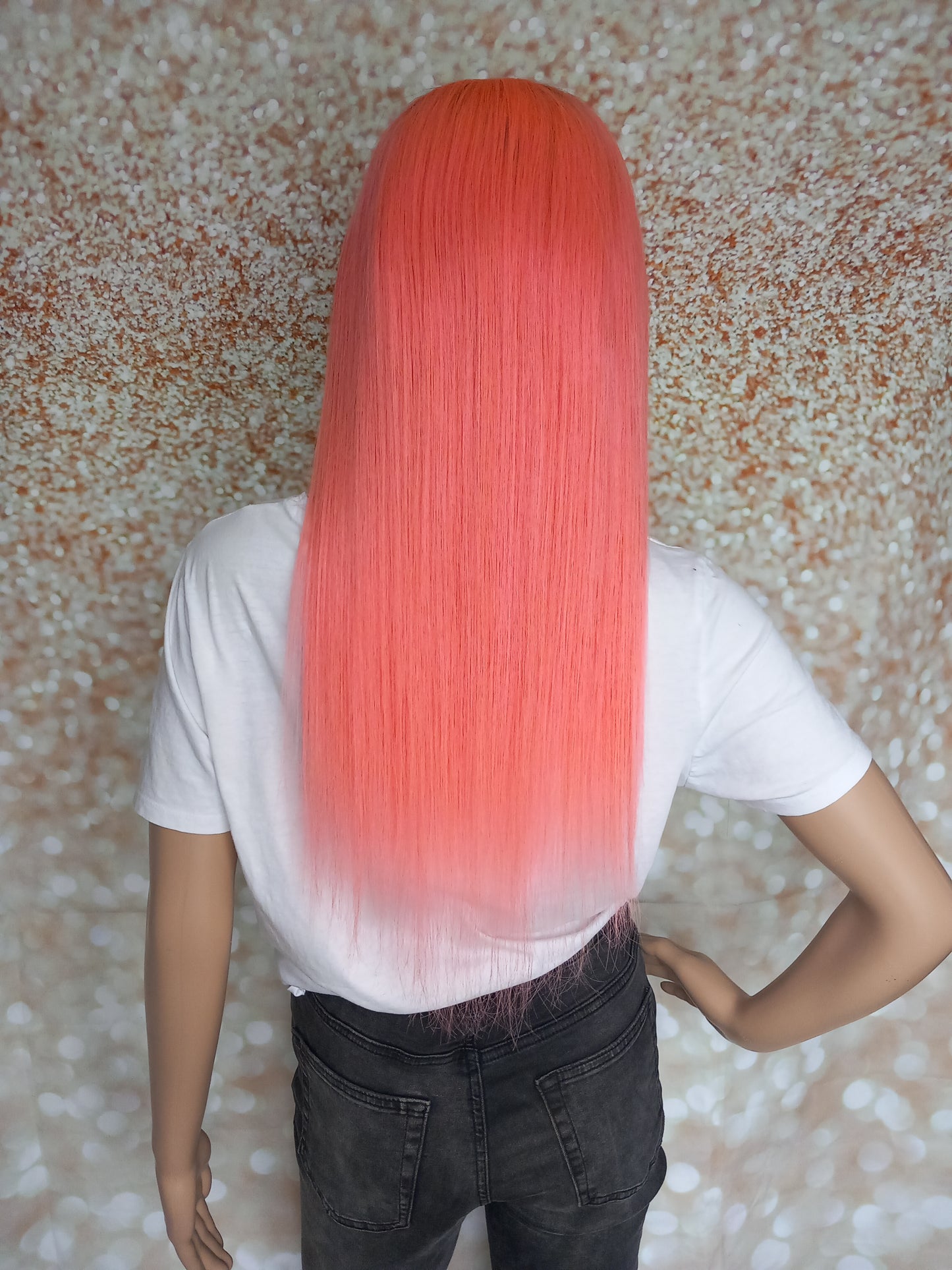 Vibe Headband wig, #2/pink, dark brown/ Pink, 100% human hair, flip your style in seconds, 16/18/20 inch length
