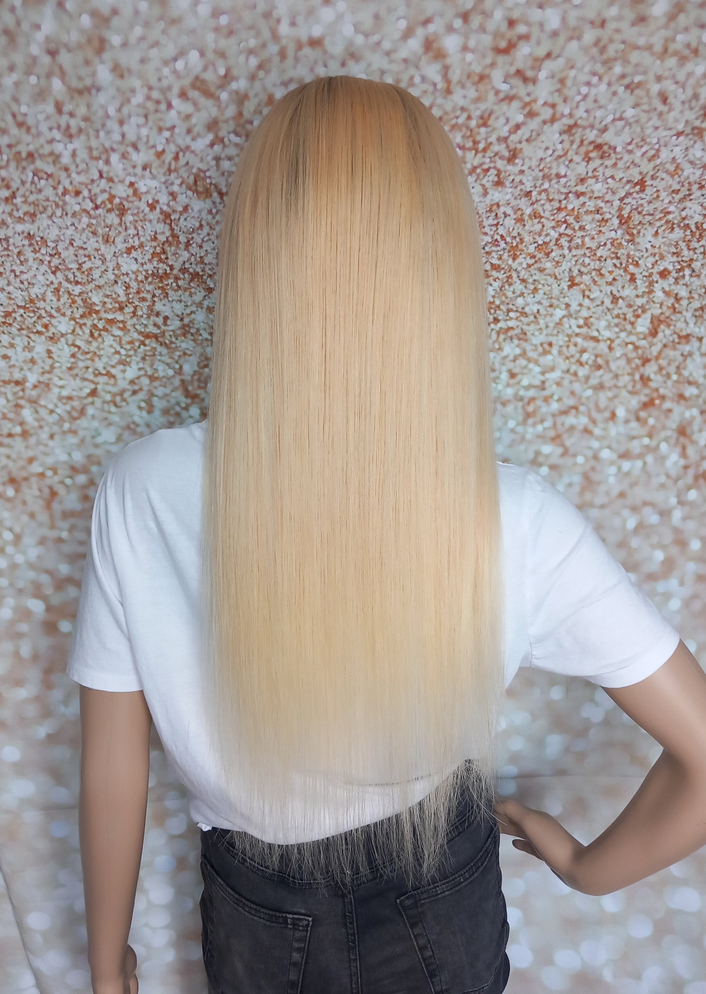 Vibe Headband wig, #1b/613, Natural Root/ light blonde, 100% human hair, flip your style in seconds, 16/18/20 inch length