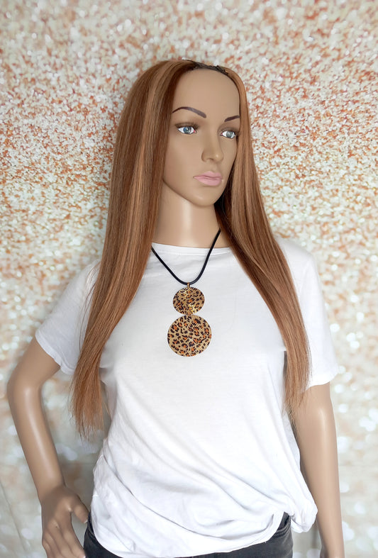 Vibe U part wig, #4/27, Dark brown, 100% human hair, flip your style in seconds, 16/18/20 inch length