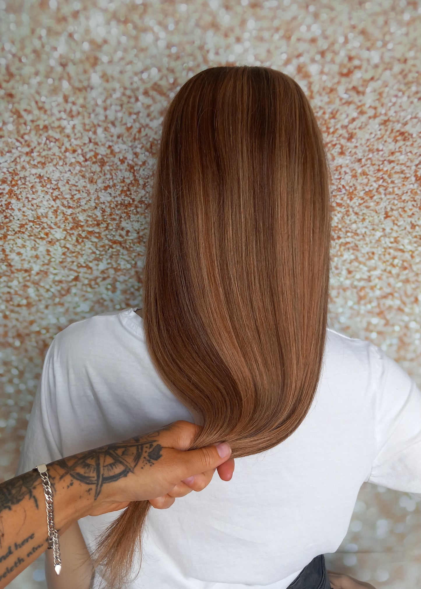 Vibe U part wig, #4/27, Dark brown, 100% human hair, flip your style in seconds, 16/18/20 inch length