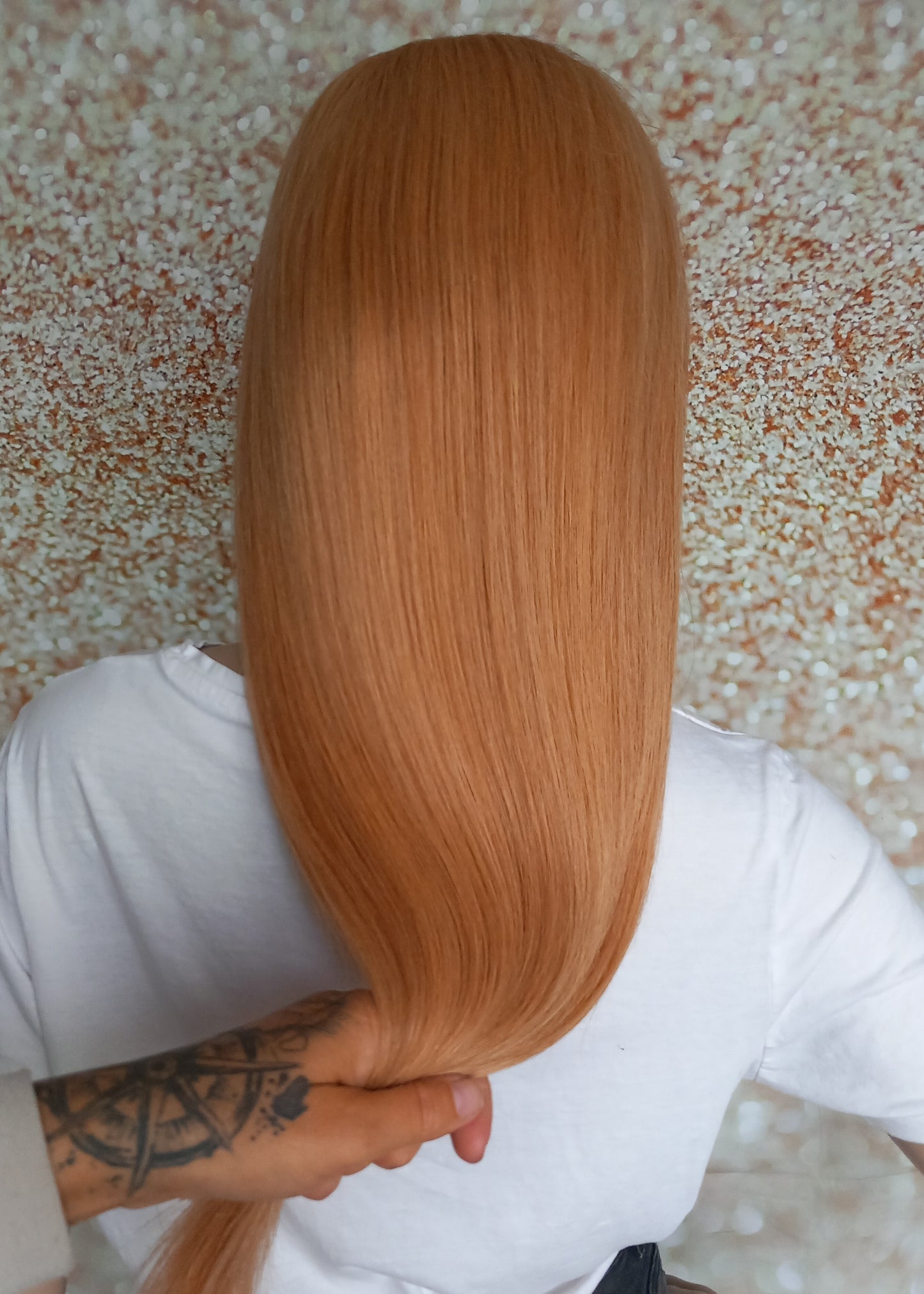 Vibe U part wig, #27, Strawberry blonde, 100% human hair, flip your style in seconds, 16/18/20 inch length