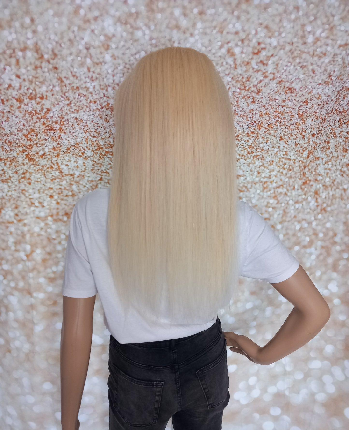 Vibe Headband wig, #60, lightest blonde, 100% human hair, flip your style in seconds, 16/18/20 inch length
