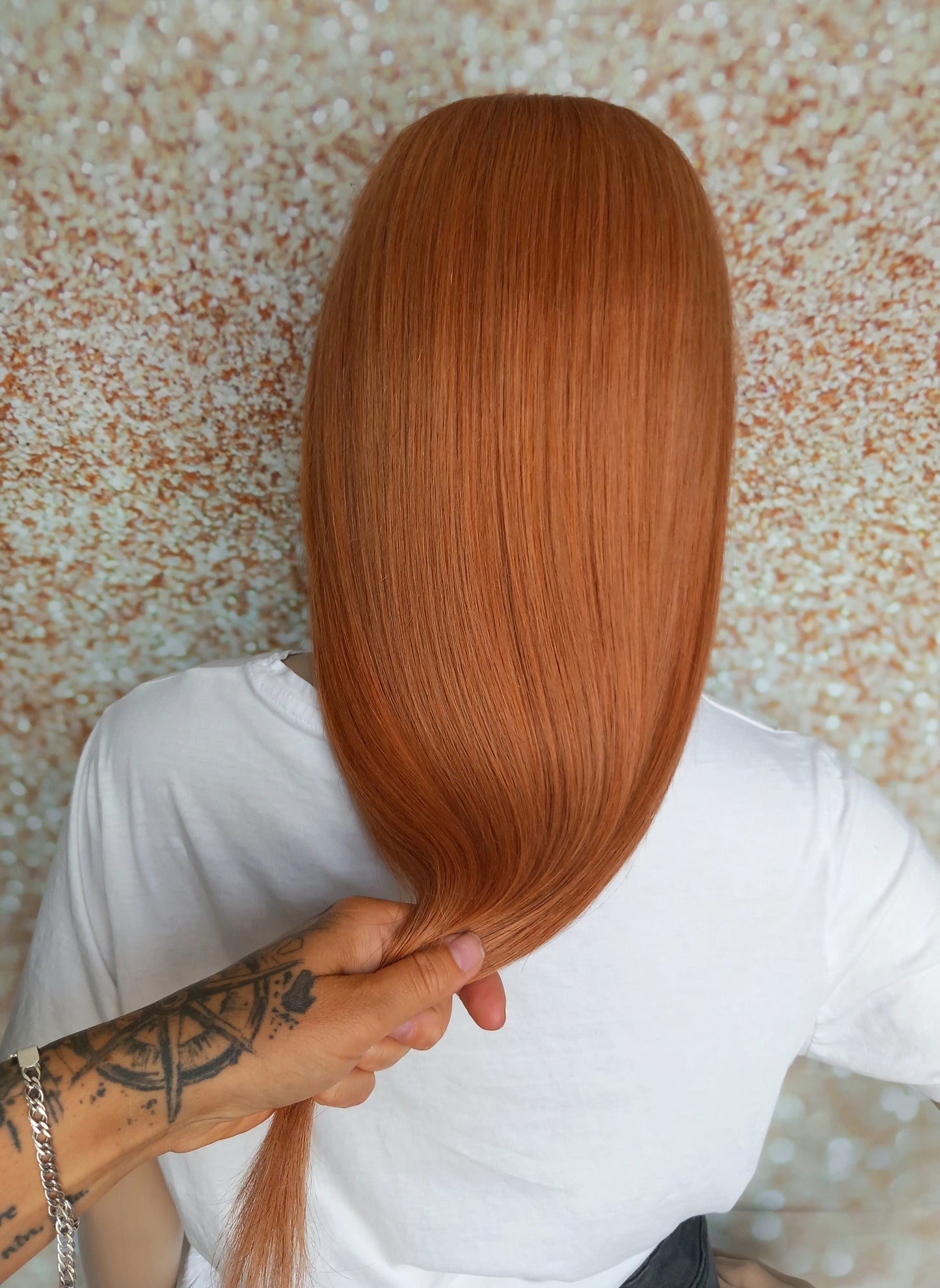 Vibe U part wig, #30, light auburn, 100% human hair, flip your style in seconds, 16/18/20 inch length