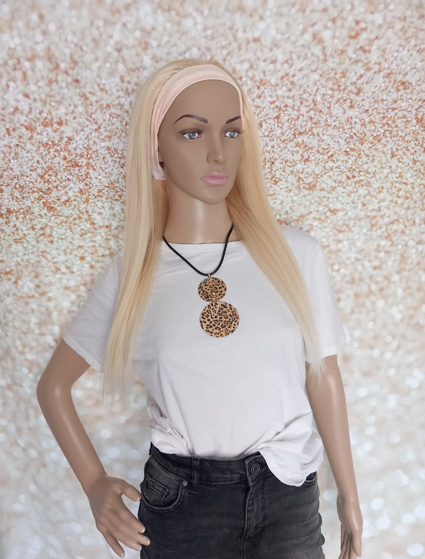 Vibe Headband wig, #60, lightest blonde, 100% human hair, flip your style in seconds, 16/18/20 inch length