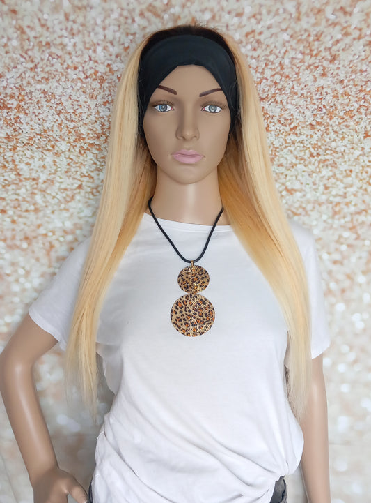 Vibe Headband wig, #1b/613, Natural Root/ light blonde, 100% human hair, flip your style in seconds, 16/18/20 inch length