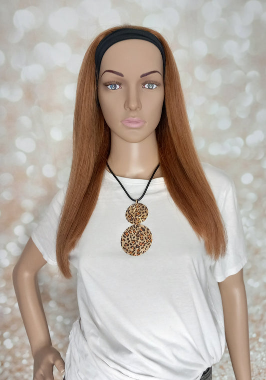Vibe Headband wig, #8, Auburn brown, 100% human hair, flip your style in seconds, 16/18/20 inch length