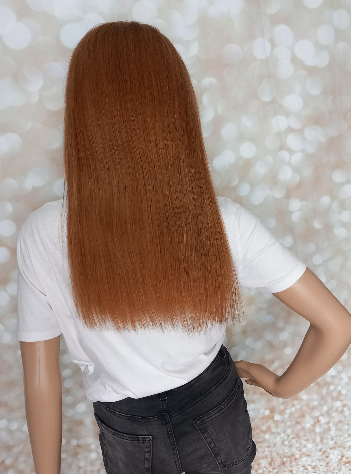 Vibe Headband wig, #8, Auburn brown, 100% human hair, flip your style in seconds, 16/18/20 inch length