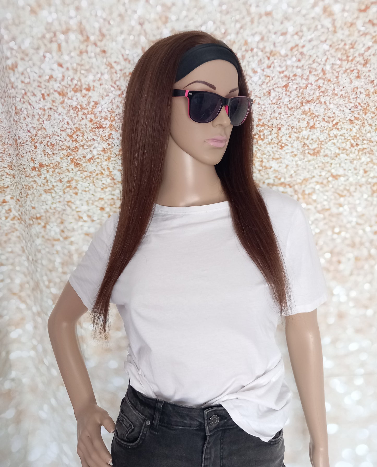 Vibe Headband wig, #2, Darkest brown, 100% human hair, flip your style in seconds, 16/18/20 inch length
