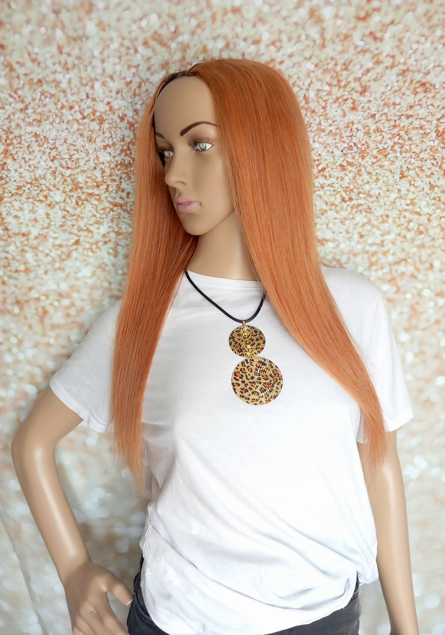 Vibe U part wig, #30, light auburn, 100% human hair, flip your style in seconds, 16/18/20 inch length
