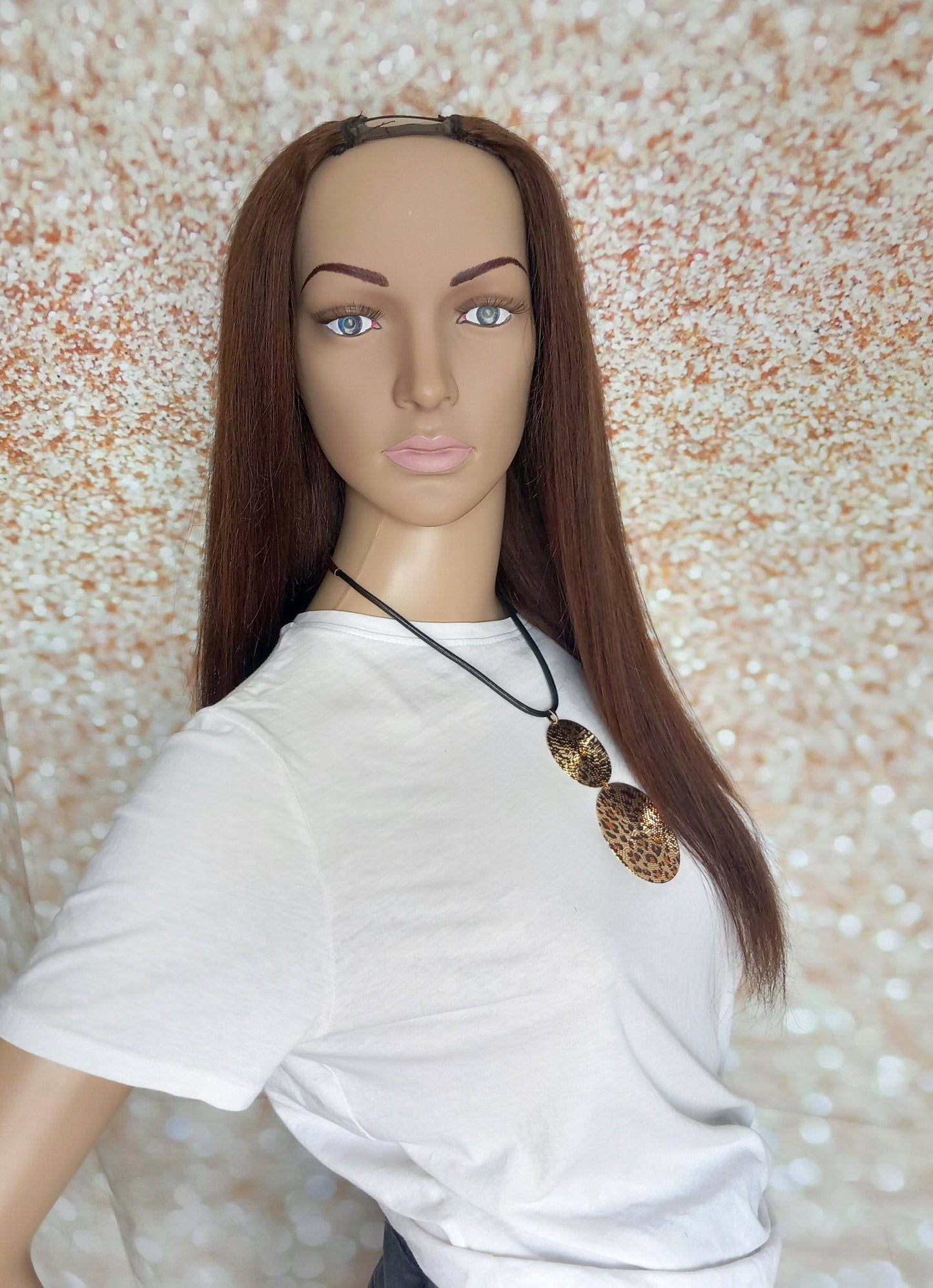 Vibe U part wig, #2, Dark brown, 100% human hair, flip your style in seconds, 16/18/20 inch length