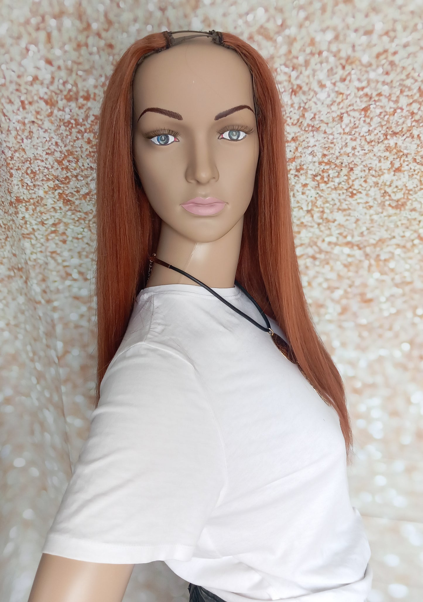 Vibe U part wig, #33 Deep Auburn, 100% human hair, flip your style in seconds, 16/18/20 inch length