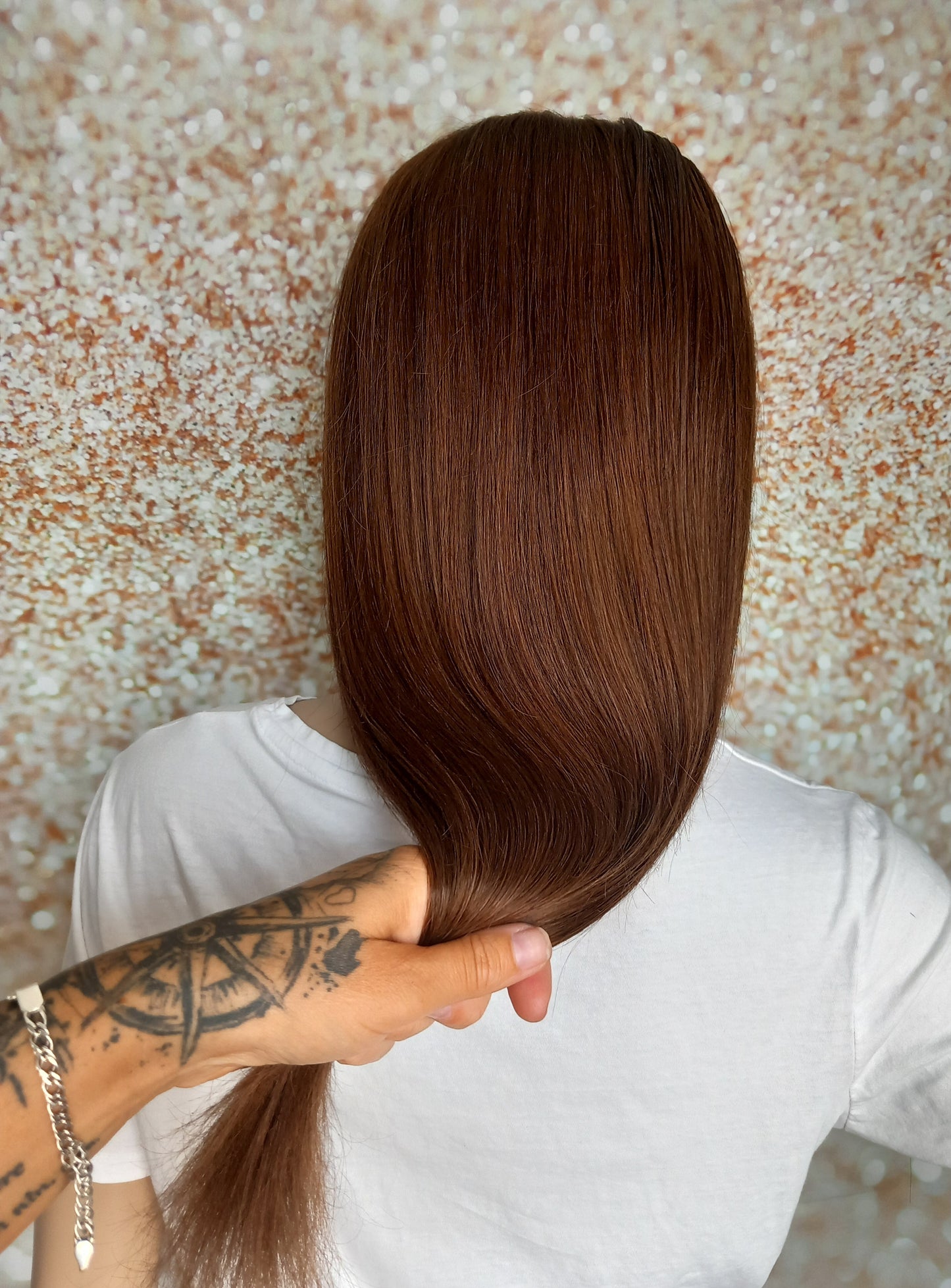 Vibe U part wig, #4, Dark brown, 100% human hair, flip your style in seconds, 16/18/20 inch length