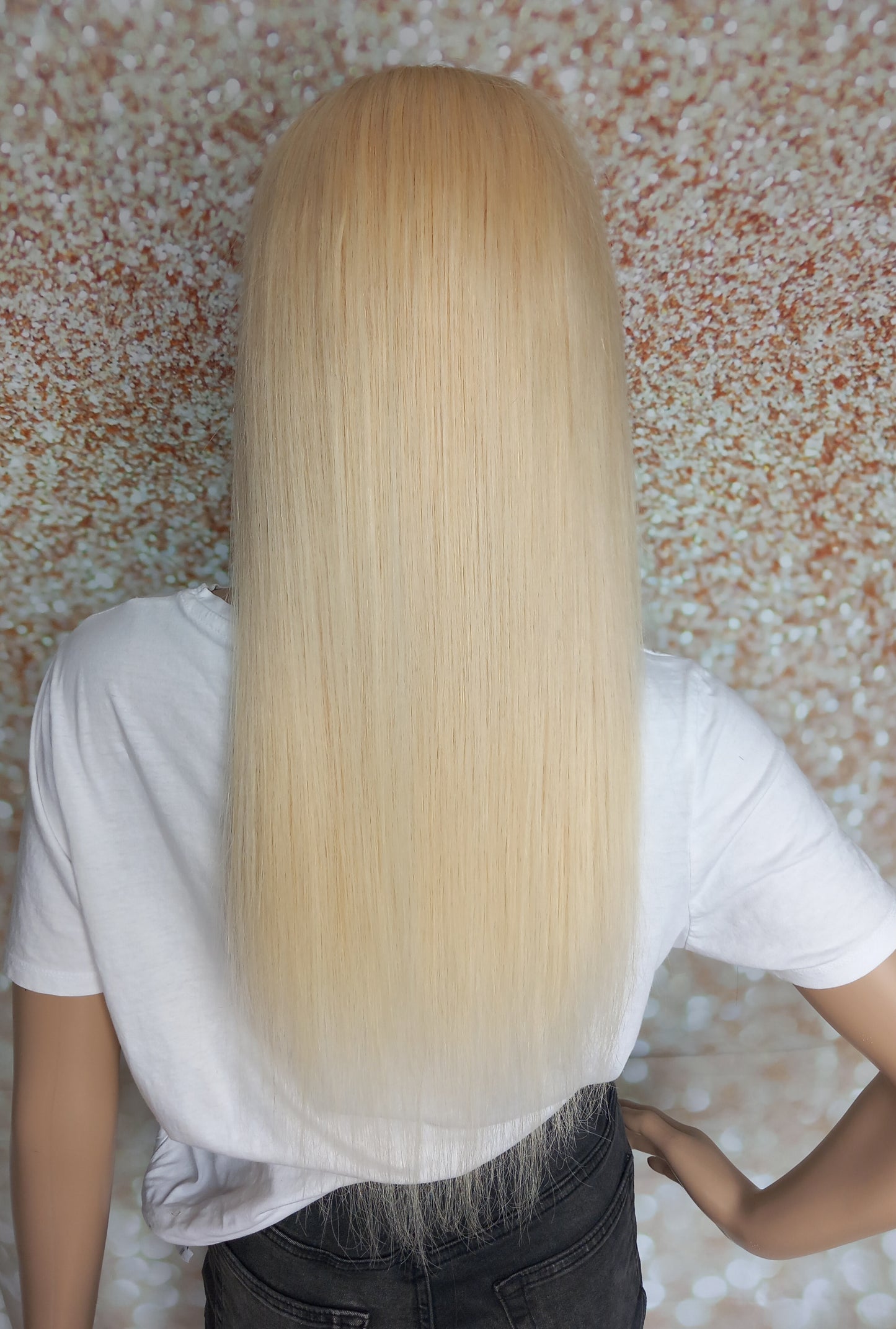 Vibe U part wig, #60, lightest blonde, 100% human hair, flip your style in seconds, 16/18/20 inch length