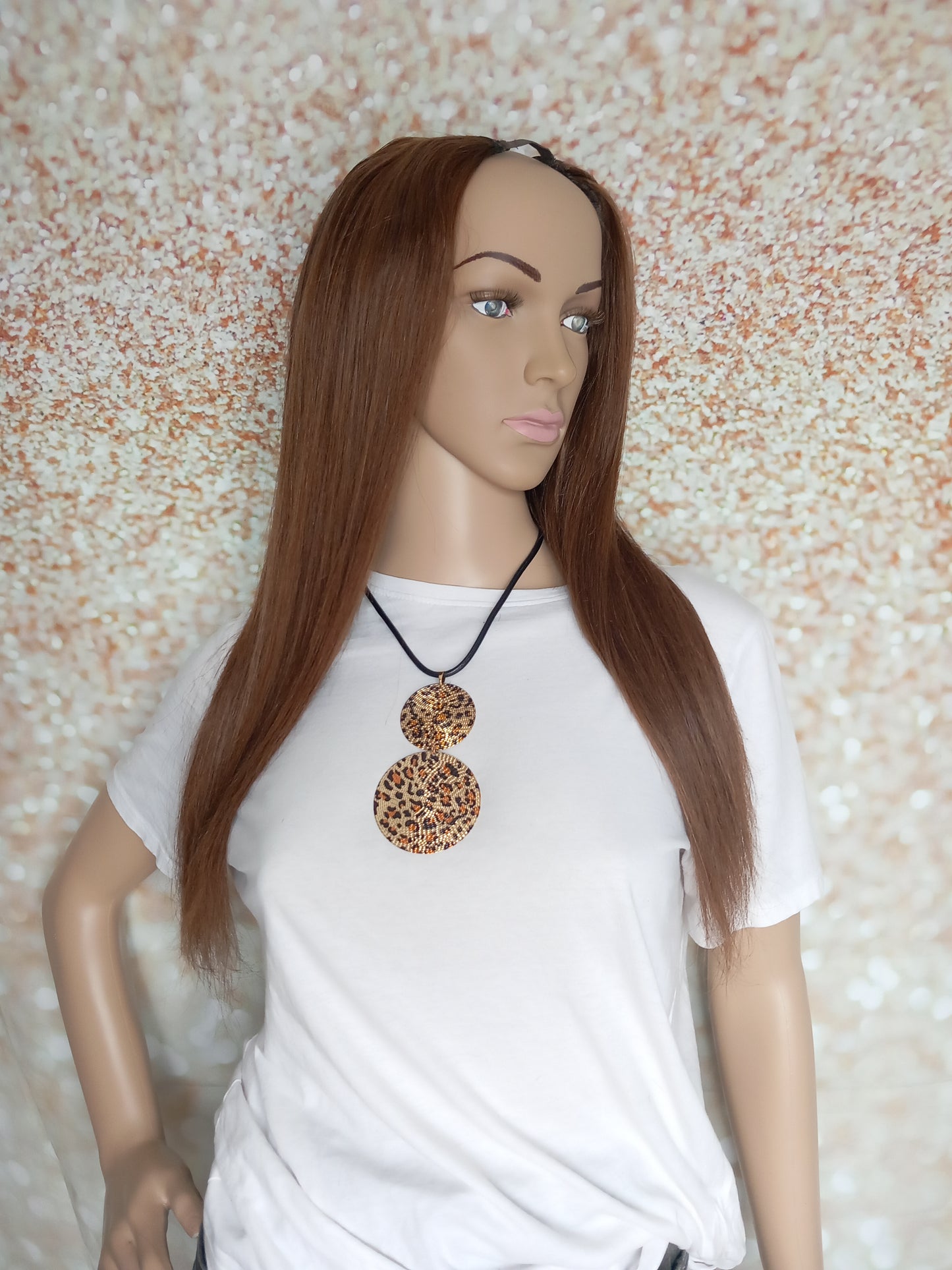 Vibe U part wig, #4, Dark brown, 100% human hair, flip your style in seconds, 16/18/20 inch length