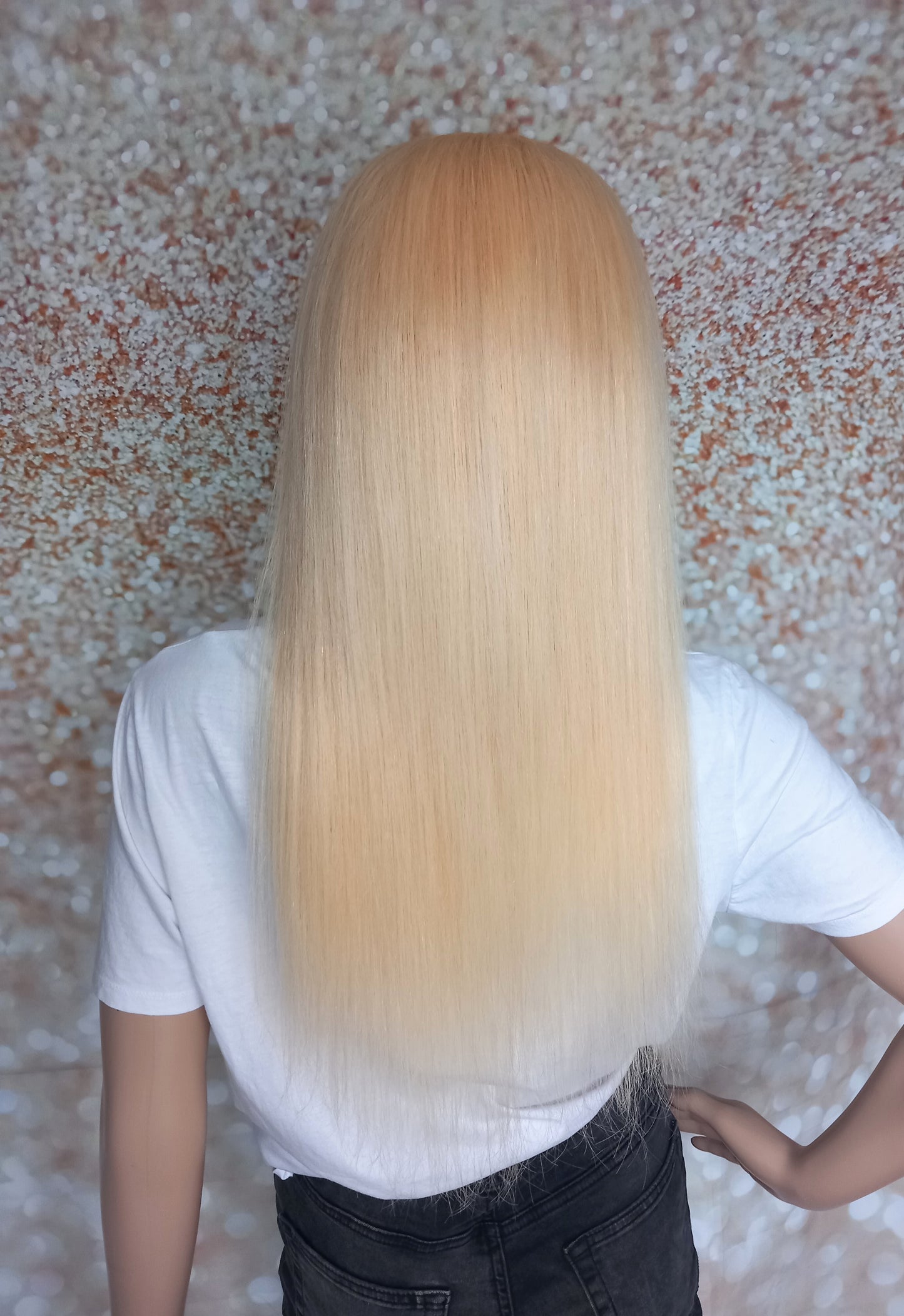 Vibe U part wig, #613, light blonde, 100% human hair, flip your style in seconds, 16/18/20 inch length